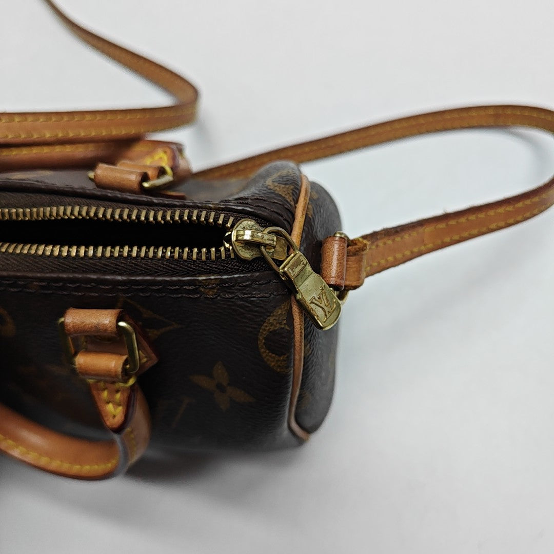 SPEEDY Nano Monogram Coated Canvas Brown