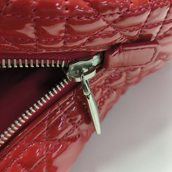 Dior Soft Large Cannage Patent Leather Red