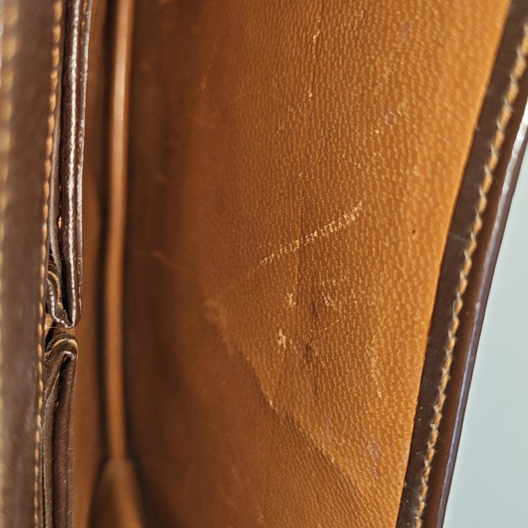 Calfskin Top Handle Bag Brown