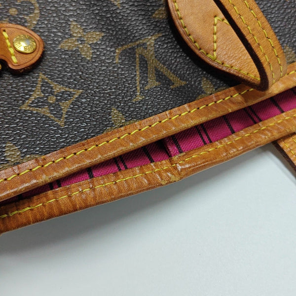 NEVERFULL MM Monogram Coated Canvas Brown
