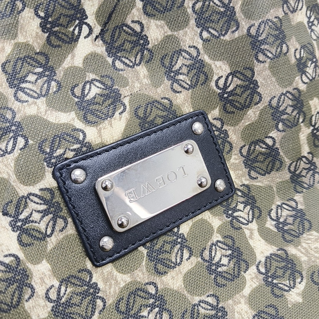 Coated Canvas Tote Bag Green