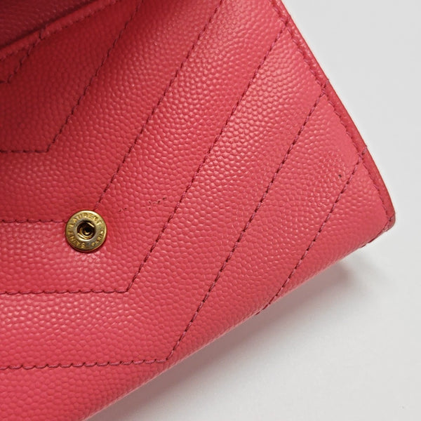 MONOGRAM Chevron Calfskin Pink Wallet
