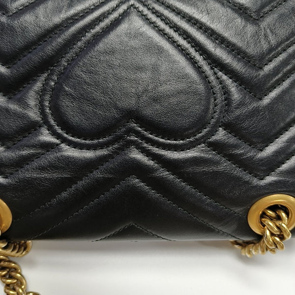 GG Marmont Small Quilted Calfskin Black