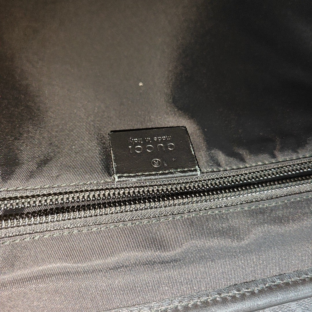 Monogram Coated Canvas Shoulder Bag Black