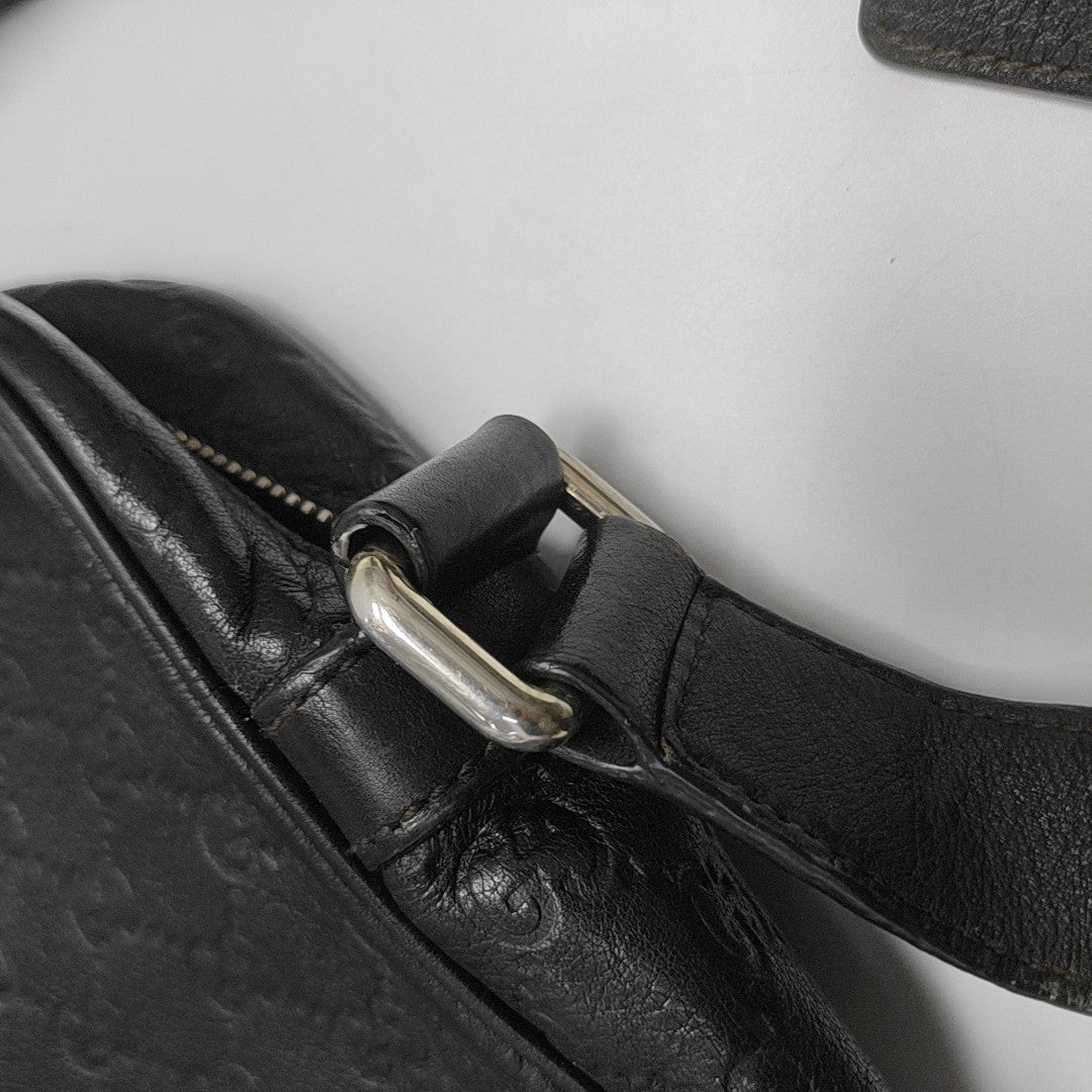 Monogram Calfskin Shoulder Bag Black
