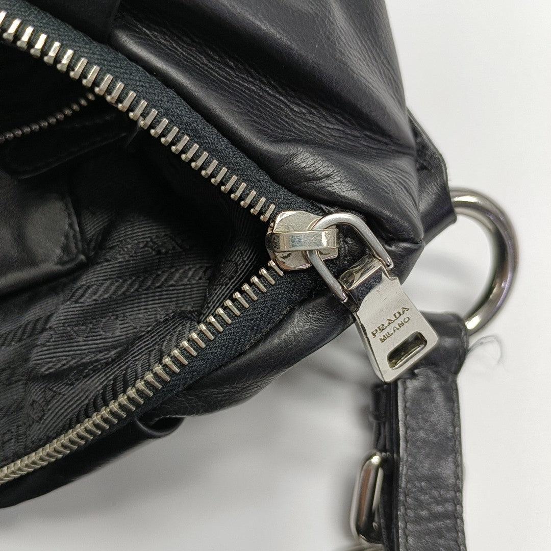 Calfskin Top Handle Bag Black