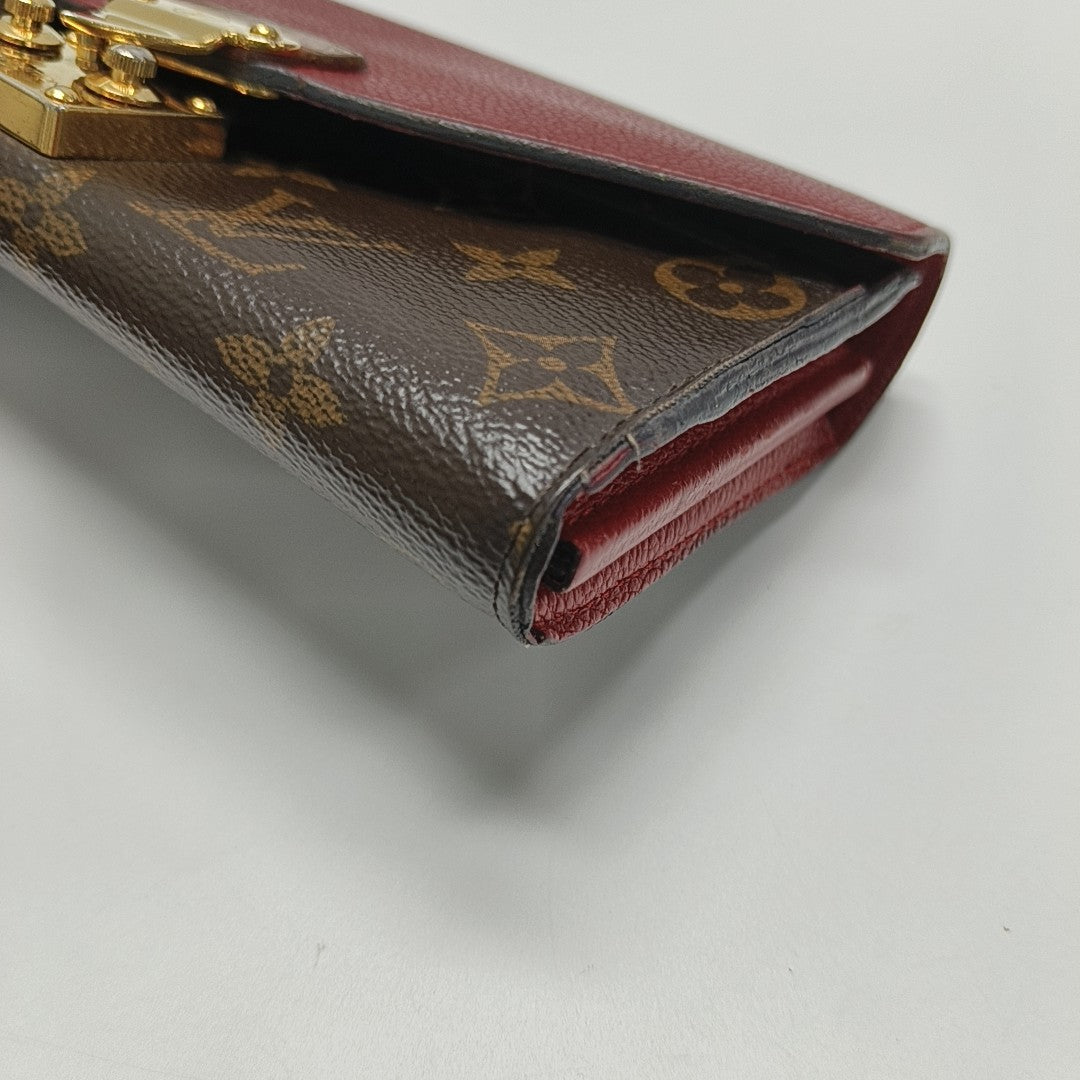 PALLAS Monogram Calfskin Red Wallet