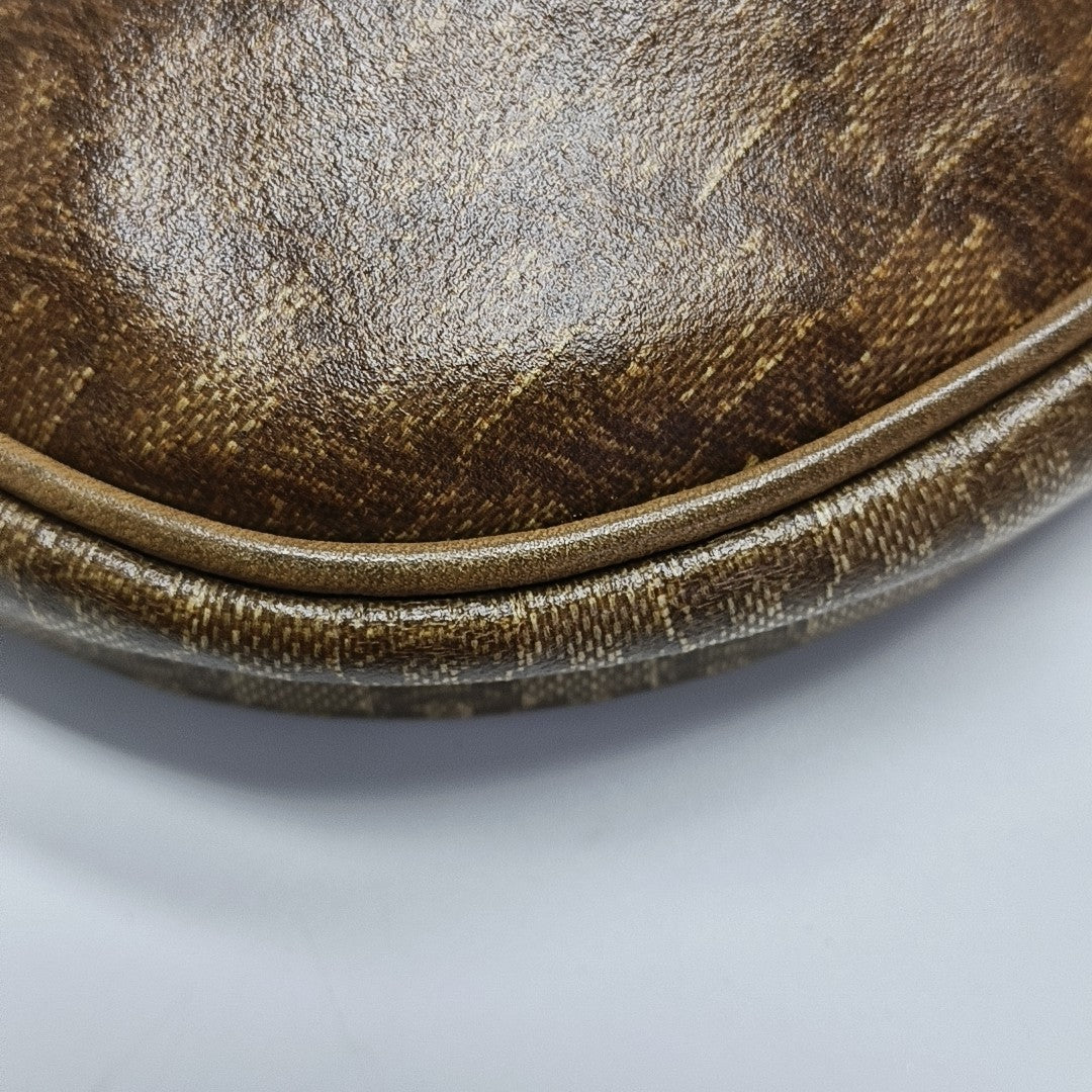 Coated Canvas Shoulder Bag Beige