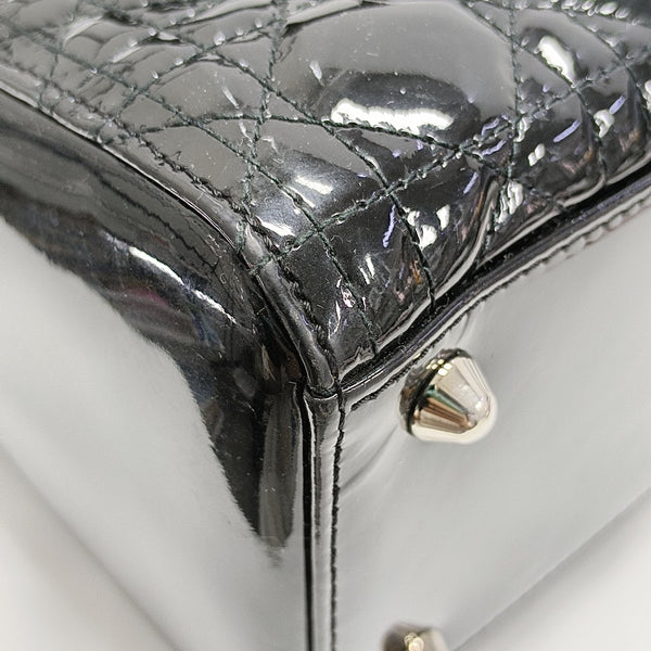 Lady Dior Large Cannage Patent Leather Black