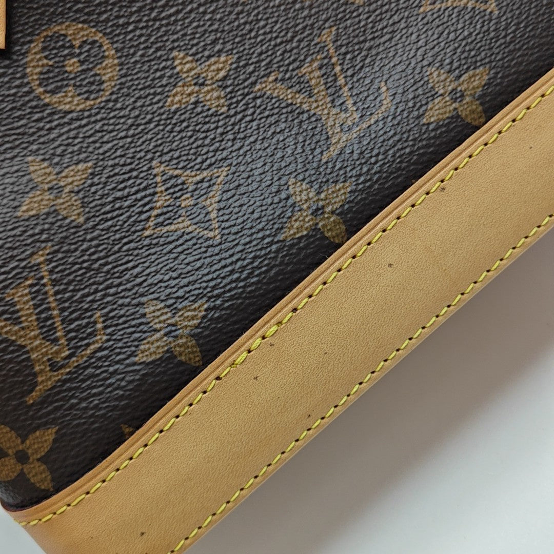ALMA BB Monogram Coated Canvas Brown
