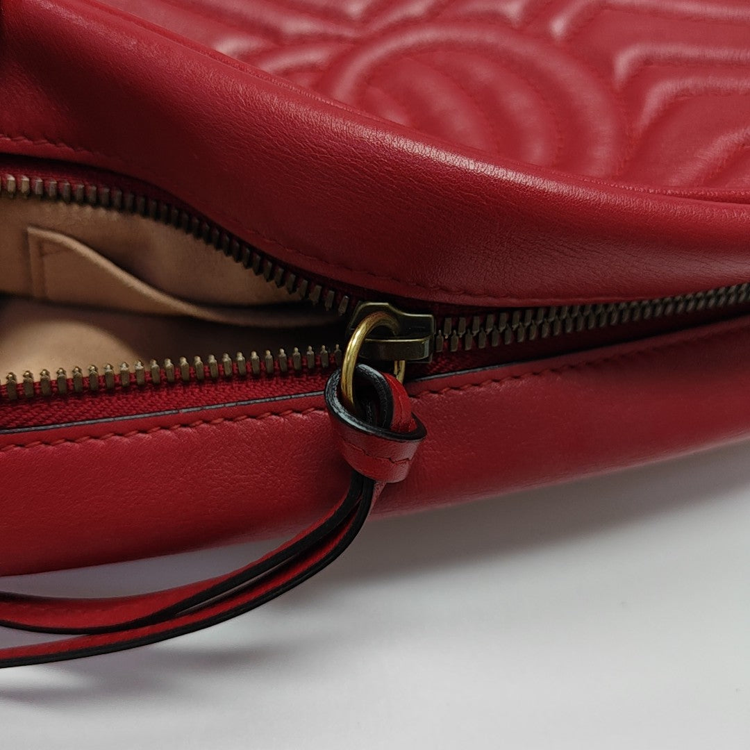 GG Marmont Small Quilted Calfskin Red