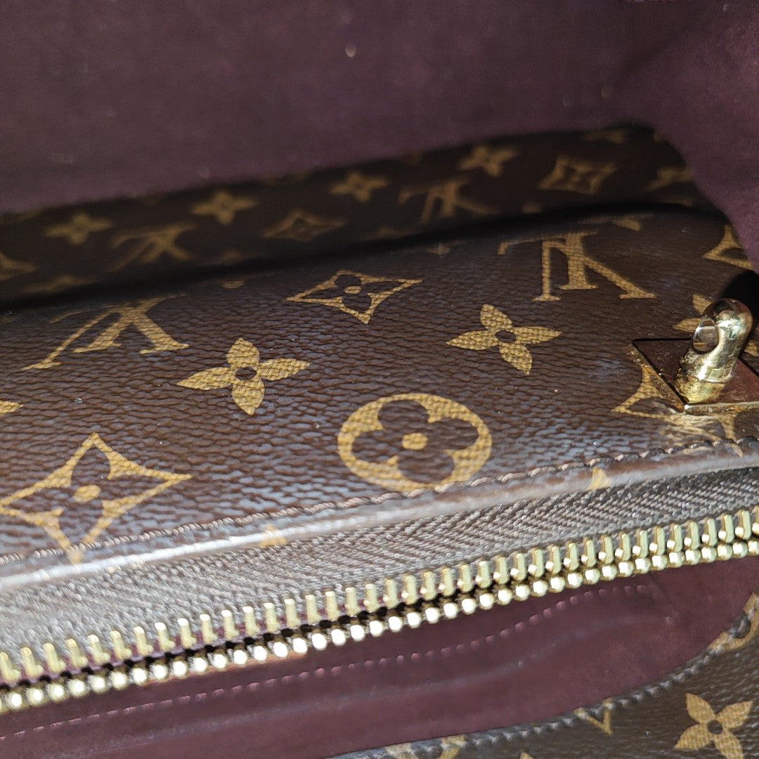 MONTAIGNE MM Monogram Coated Canvas Brown