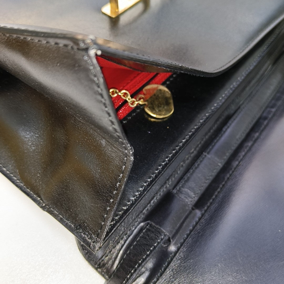 Leather Shoulder Bag Black