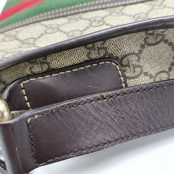 Monogram Coated Canvas Crossbody Bag Beige