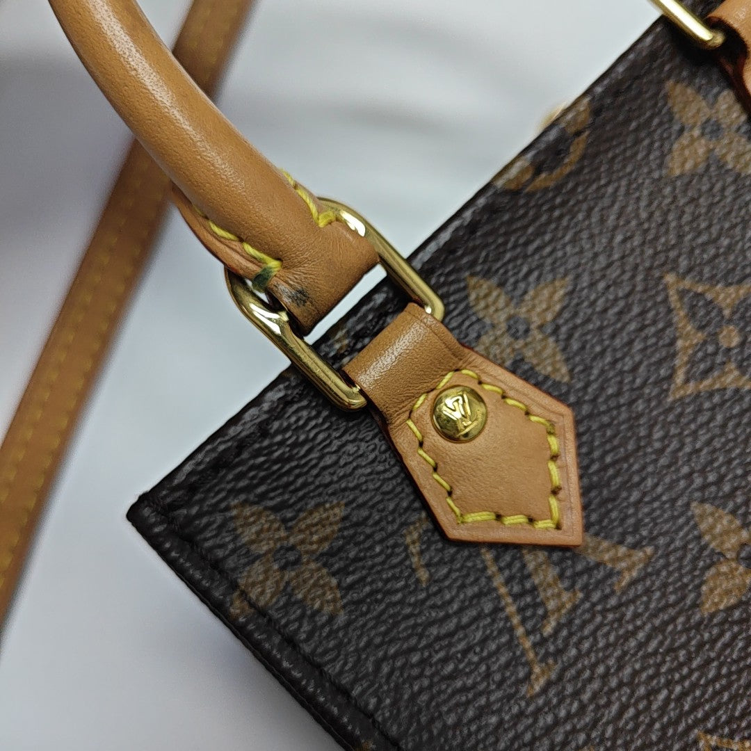 SAC PLAT Mini Monogram Coated Canvas Brown