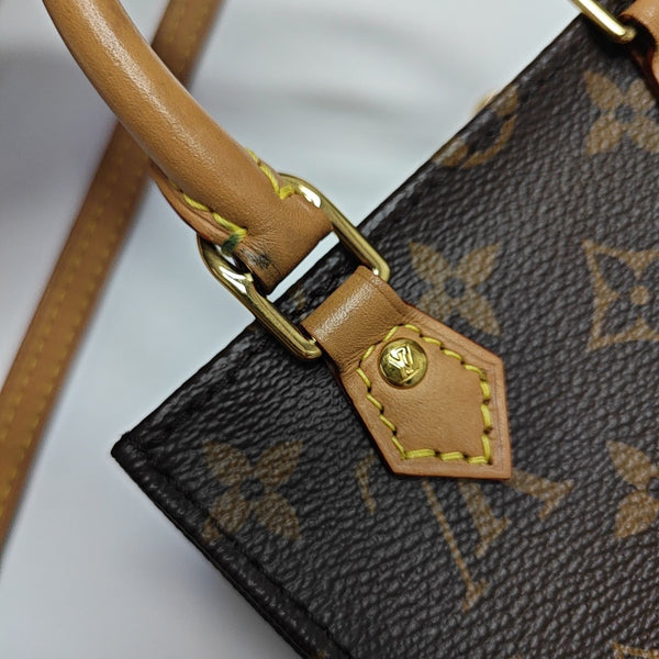 SAC PLAT Mini Monogram Coated Canvas Brown