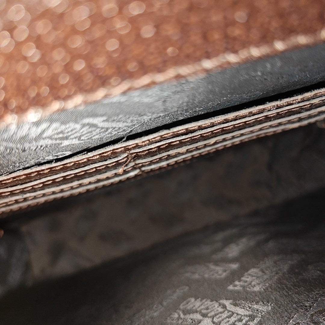 Calfskin Top Handle Bag Brown