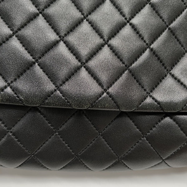 Quilted Lambskin Top Handle Bag Black
