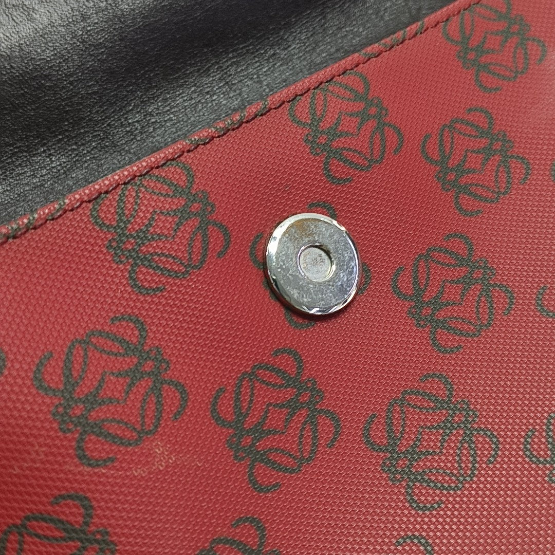 Monogram Coated Canvas Shoulder Bag Red