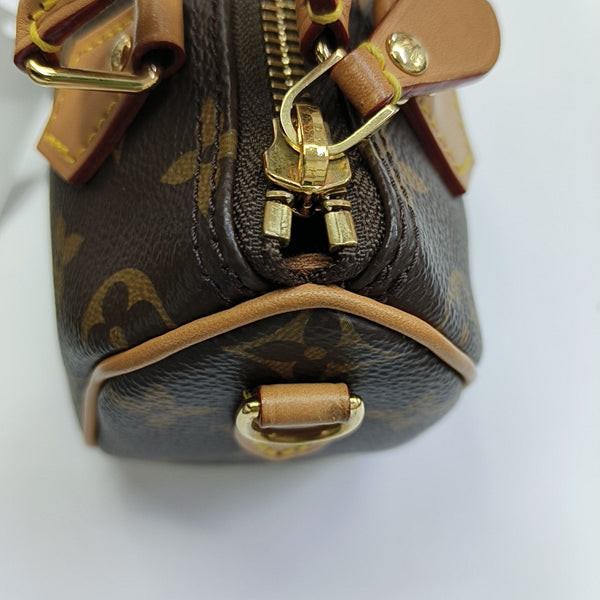 SPEEDY Nano Monogram Coated Canvas Brown