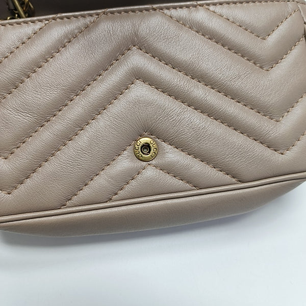 GG Marmont Mini Quilted Calfskin Beige