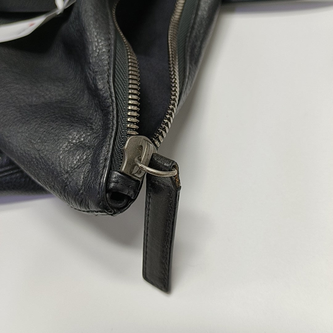 Calfskin Top Handle Bag Black