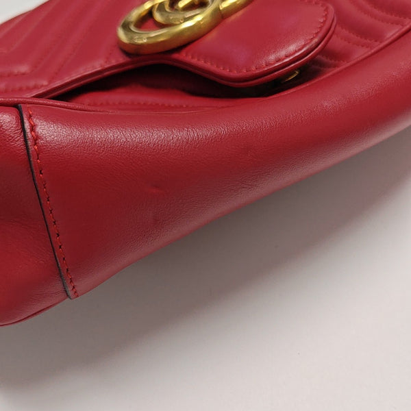 GG Marmont Medium Quilted Calfskin Red