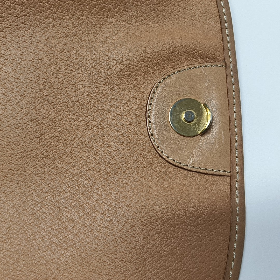 Coated Canvas Shoulder Bag Brown