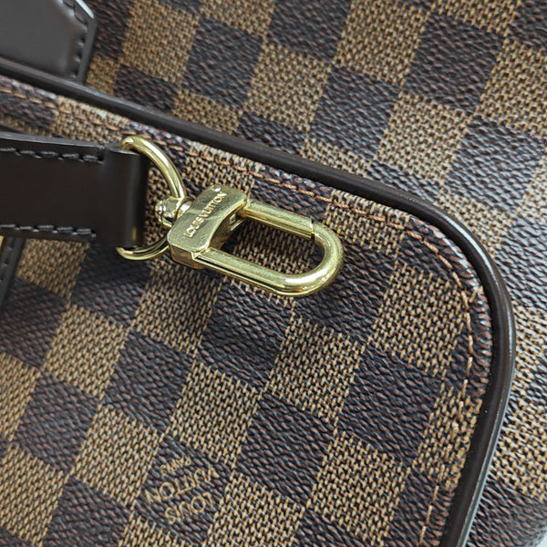 BERGAMO MM Damier Ebene Coated Canvas Brown