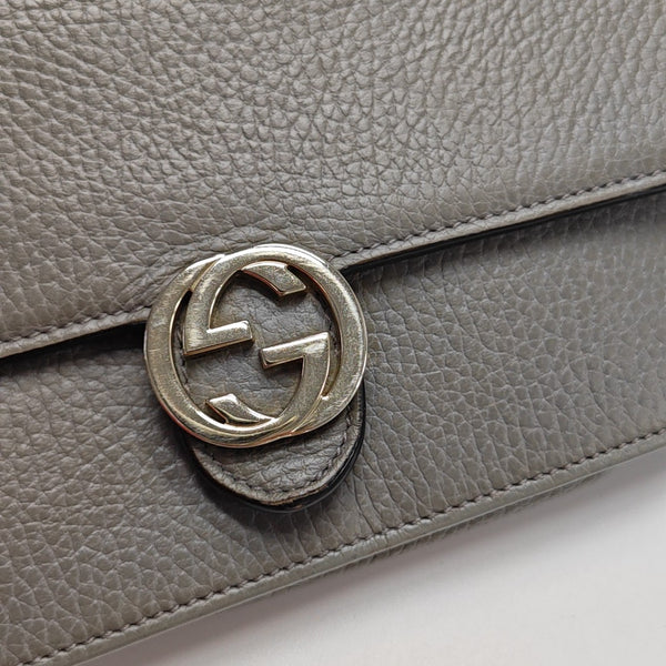 Interlocking G Small Calfskin Gray