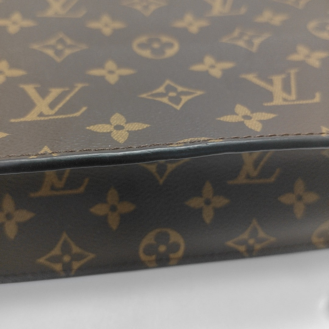 SAC PLAT Monogram Coated Canvas Brown