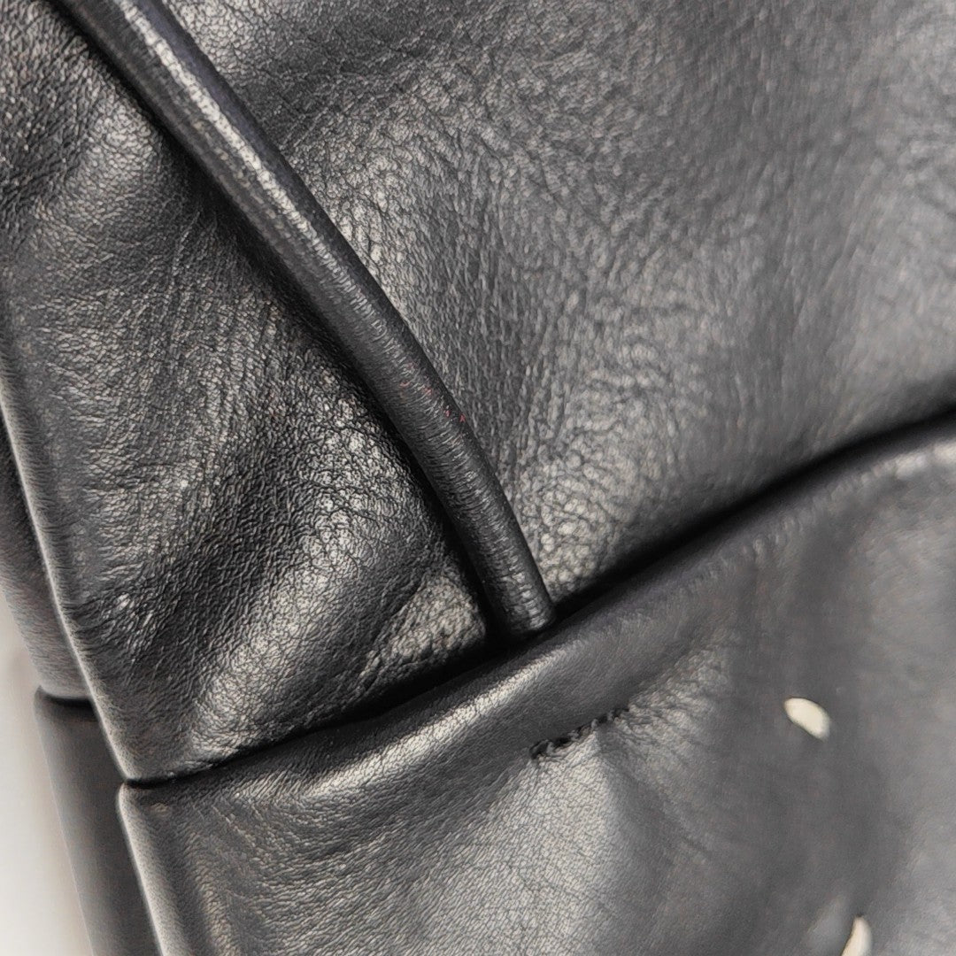 Calfskin Top Handle Bag Black
