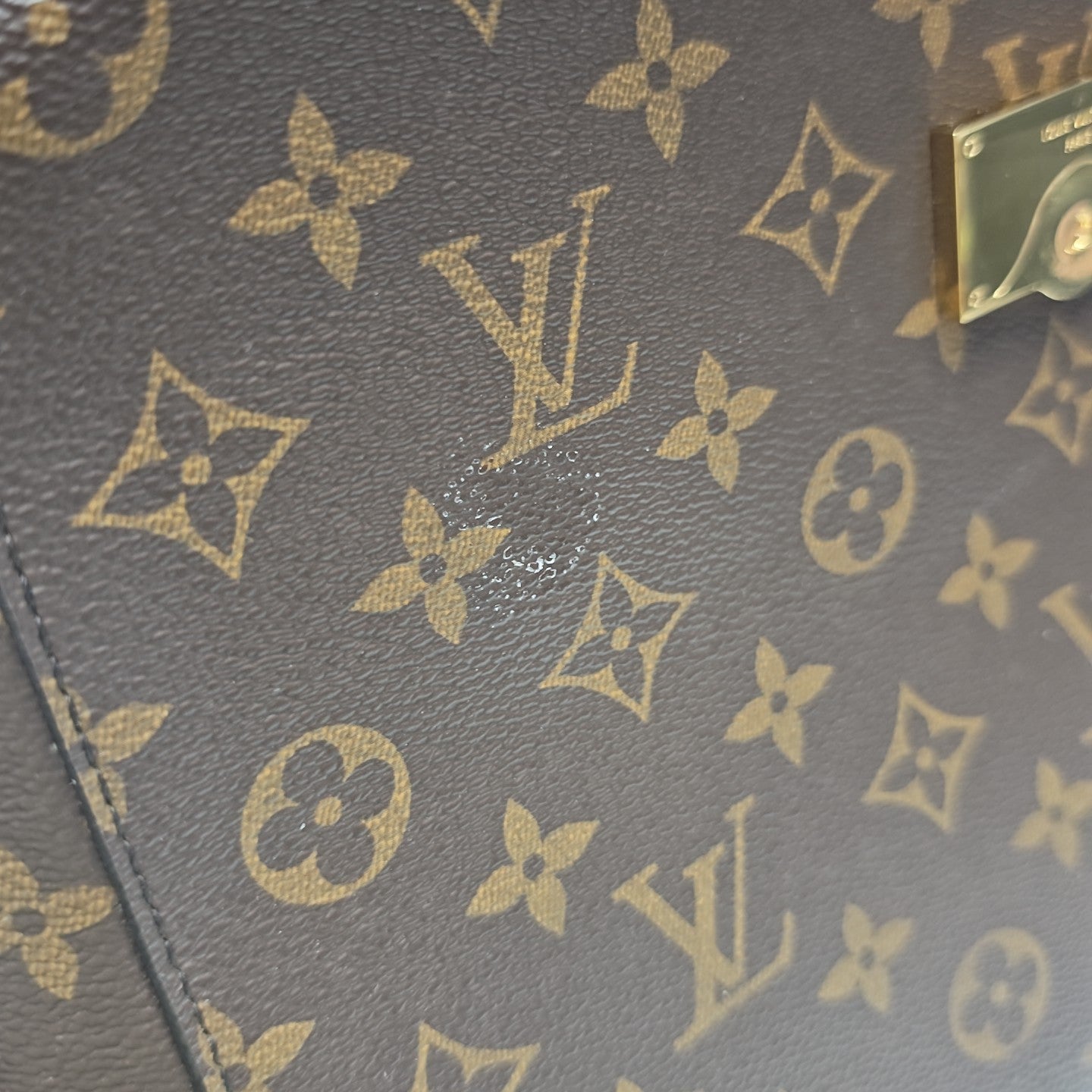 CLUNY MM Monogram Coated Canvas Brown