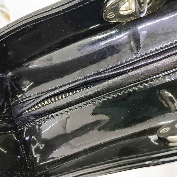 Lady Dior Large Cannage Patent Leather Black