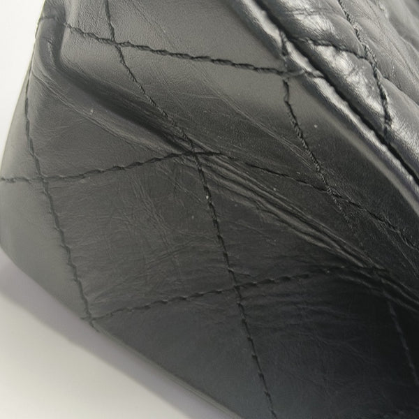2.55 Maxi Quilted Waxed Cafskin Black