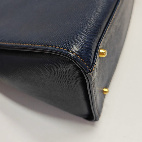 Leather Shoulder Bag Blue