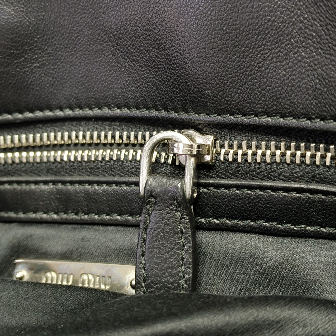 Quilted Lambskin Top Handle Bag Black