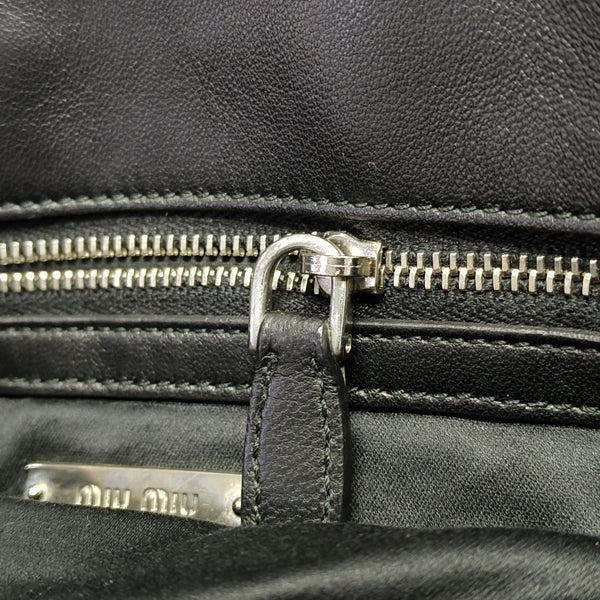 Quilted Lambskin Top Handle Bag Black