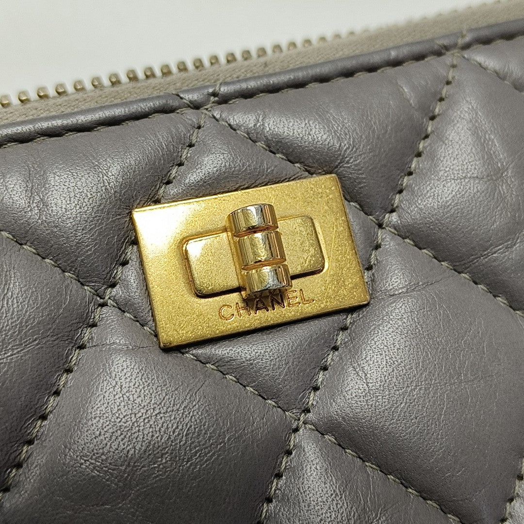 2.55 224 Quilted Calfskin Gray Wallet
