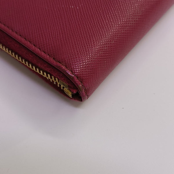 Zippy Wallet Saffiano Calfskin Red Wallet