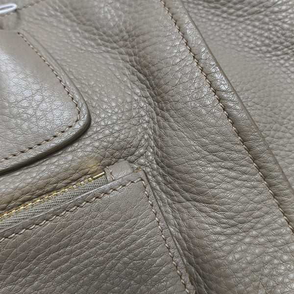 Galleria Zip Front Pocket Calfskin Gray