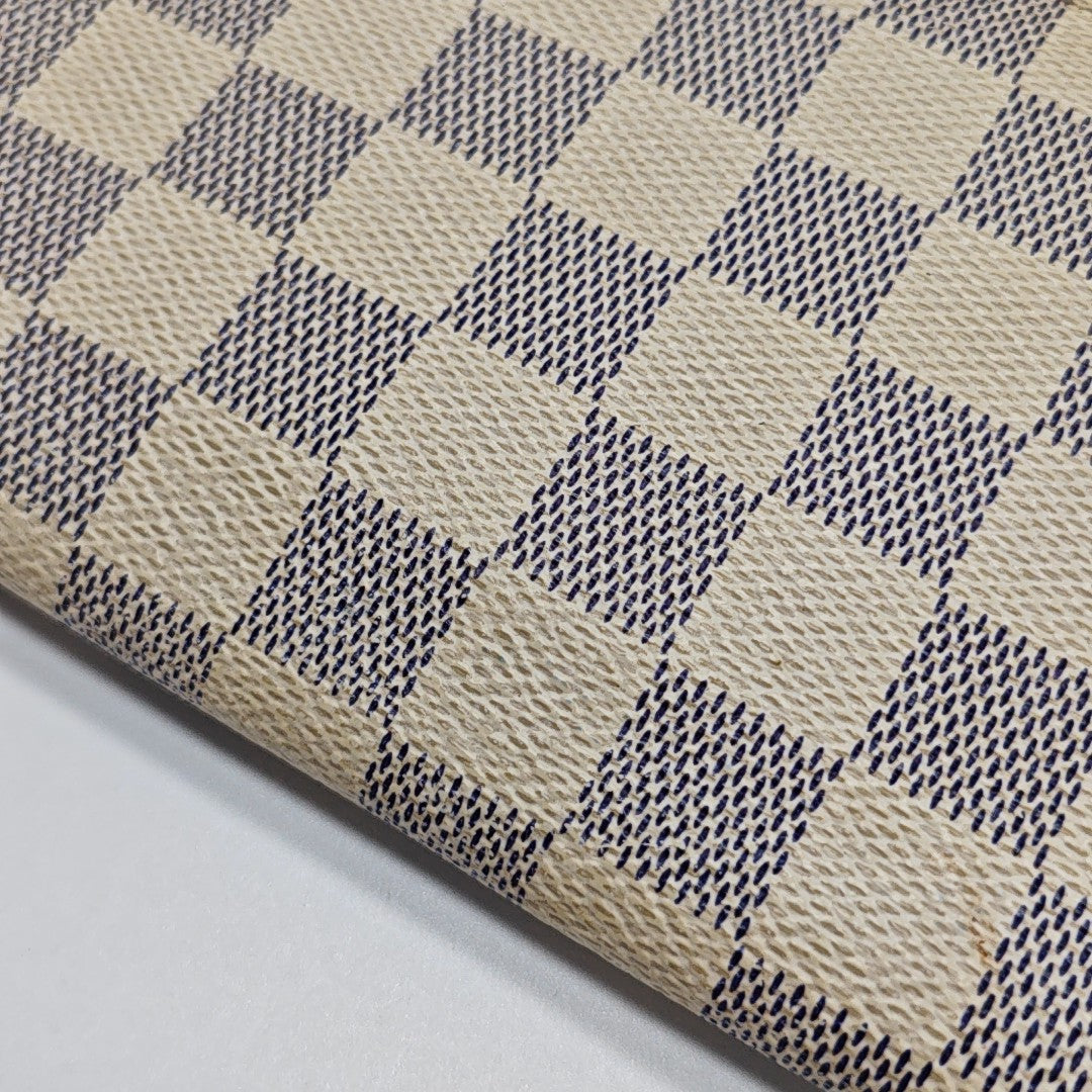 ZIPPY Damier Azur Coated Canvas White Wallet