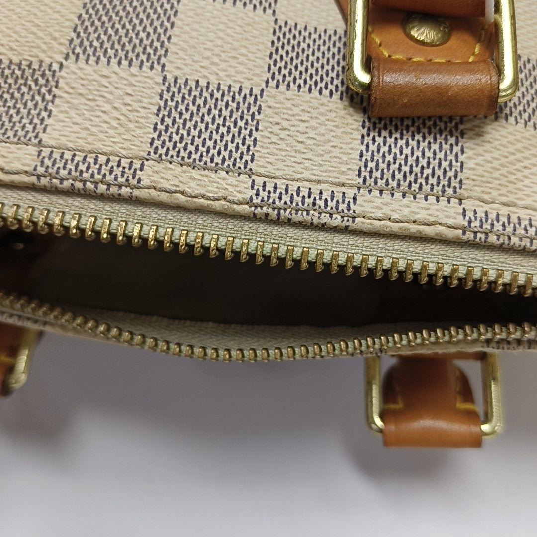 SPEEDY 25 Damier Azur Coated Canvas White