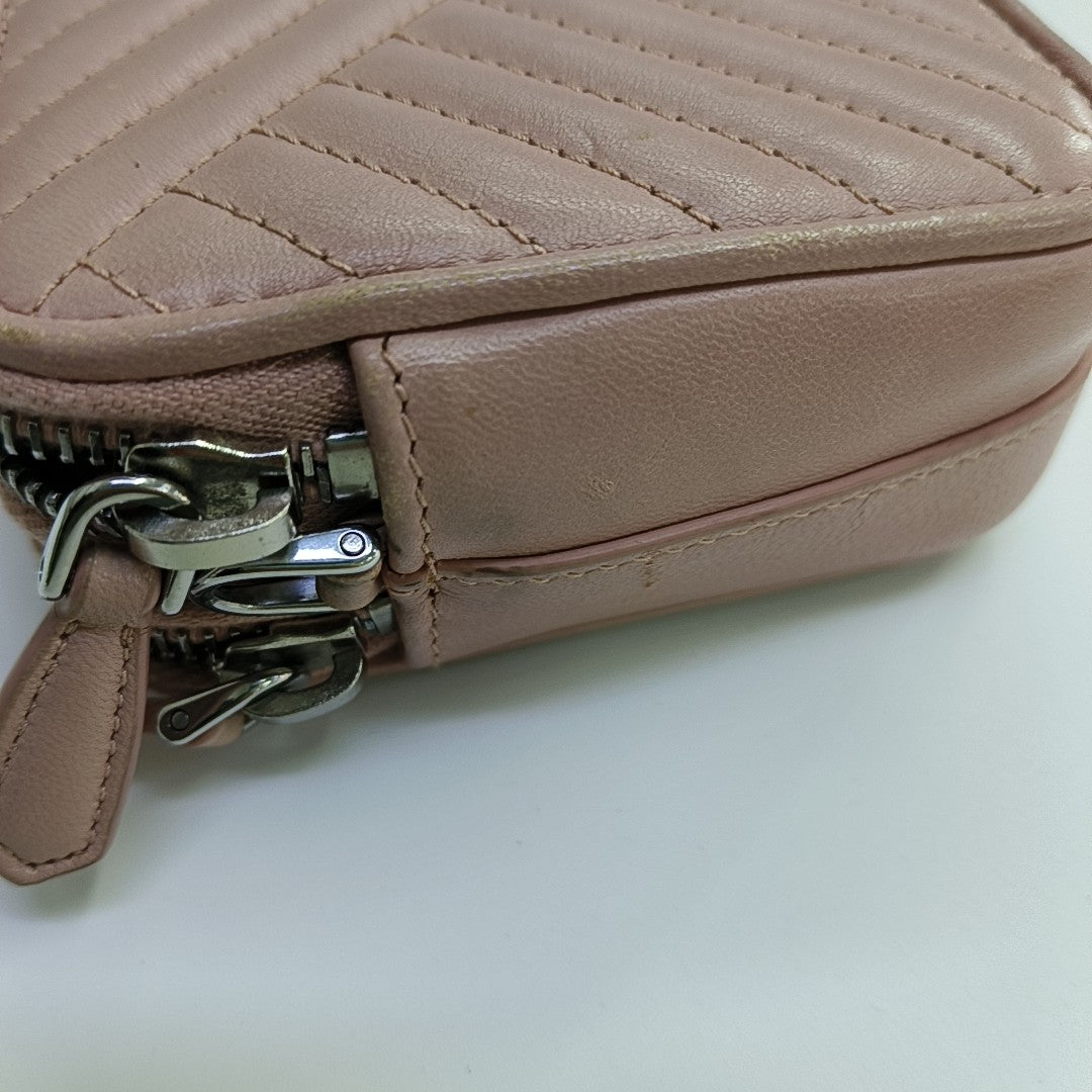 Quilted Lambskin Shoulder Bag Mini Pink