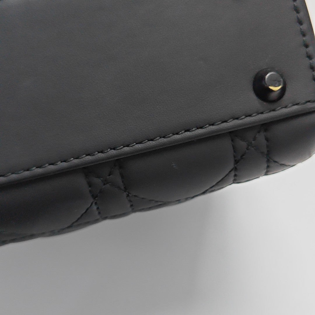 Lady Dior Mini Cannage Calfskin Black