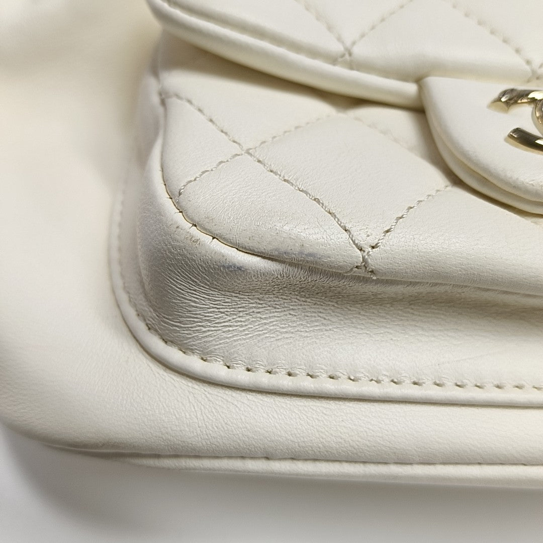 DUMA Small Quilted Lambskin White