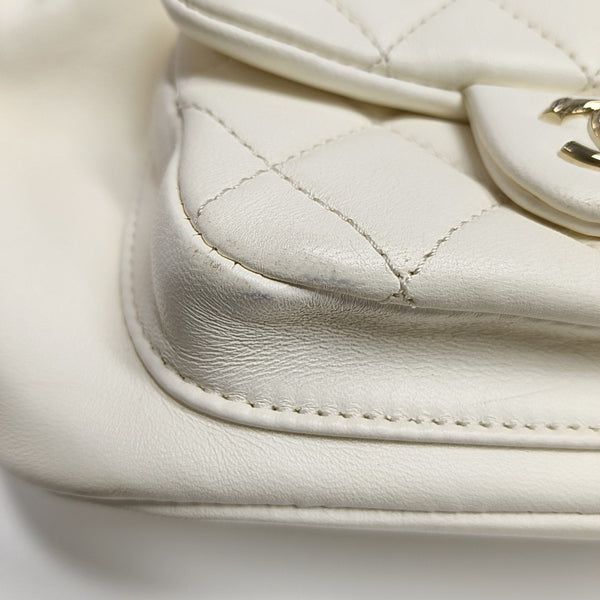 DUMA Small Quilted Lambskin White