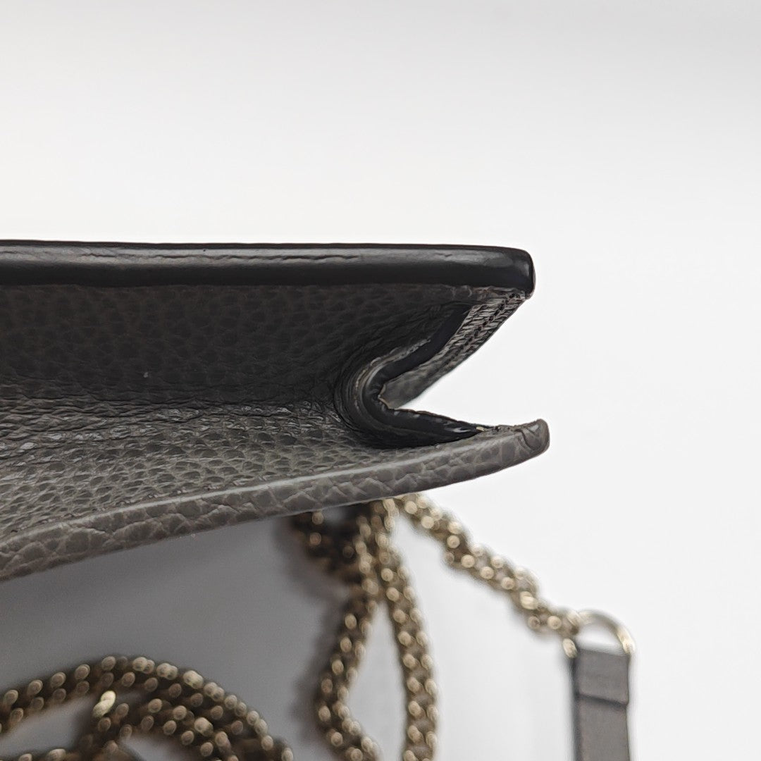 Interlocking G Small Calfskin Gray