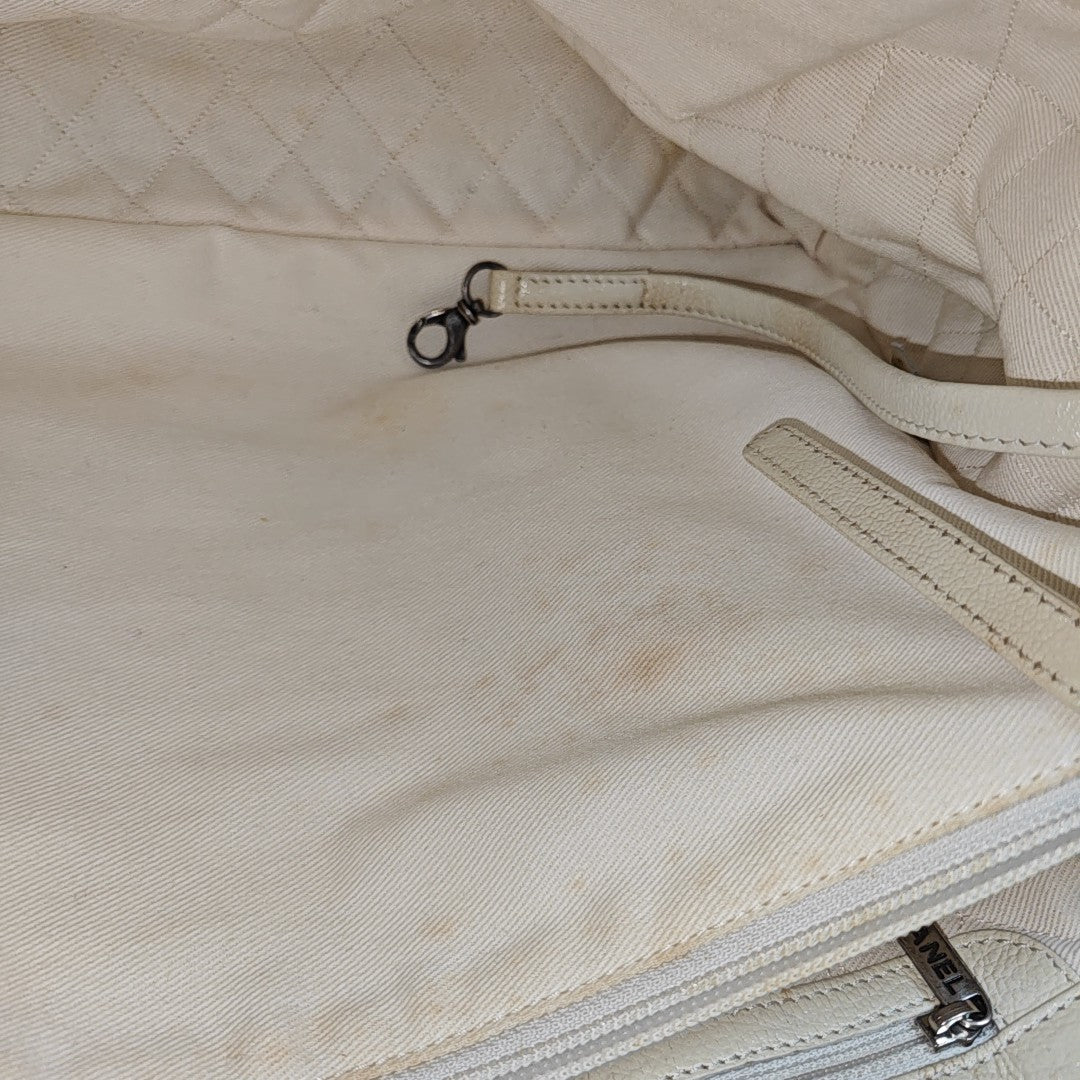 Quilted Lambskin Tote Bag White