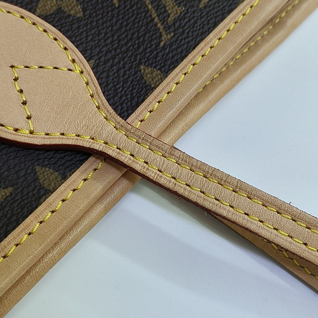 NEVERFULL MM Monogram Coated Canvas Brown